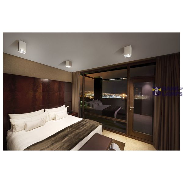 PLASTRA, ceiling light, single-headed, LED GU10 111mm, square, white plaster, L/B/H 18/18/19 cm image 2