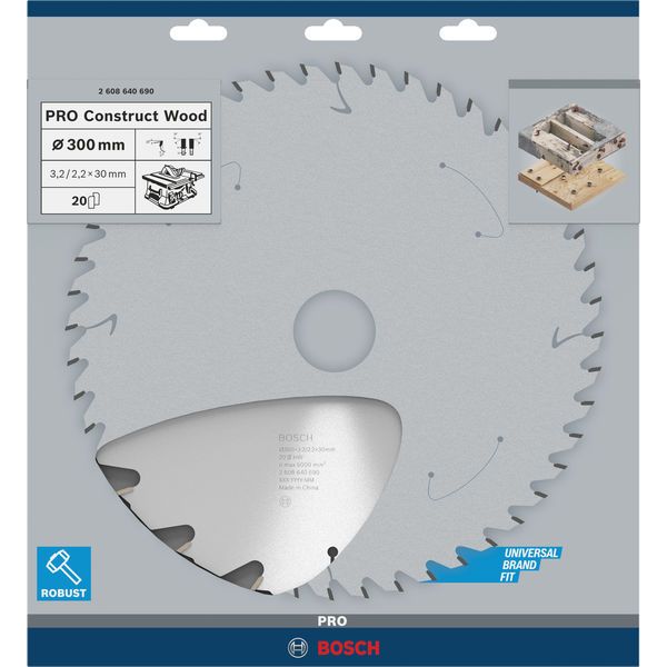 Construct Wood circular saw blade 300 x 30 x 3,2 mm; 20 image 3