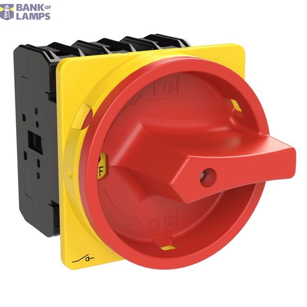 P3 Main switch, 80 A,Flush mounting, 3 pole, Form E, Red, Door couplin image 6