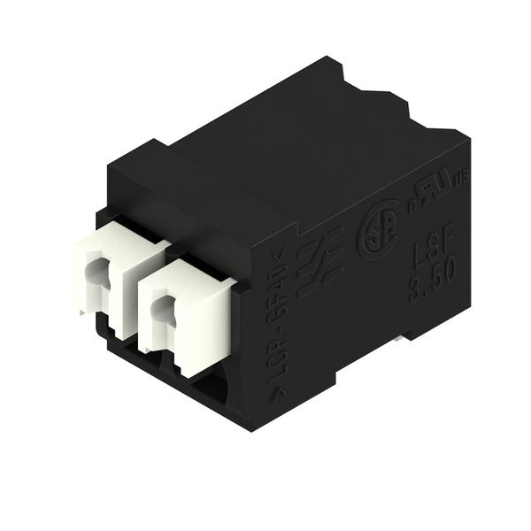 Printed circuit board terminals, 3.50 mm, Number of poles: 2, 90°, Solder pin length (l): 1.5 mm, black, PUSH IN with actuator, Clamping range, max. : 1.5 mm², Tube image 2