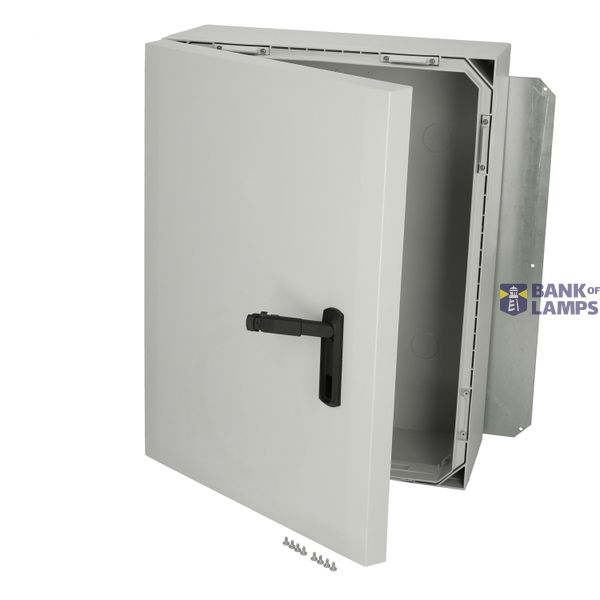 Polycarbonate enclosure, 800x600x300mm, fitted with Mounting plate image 1