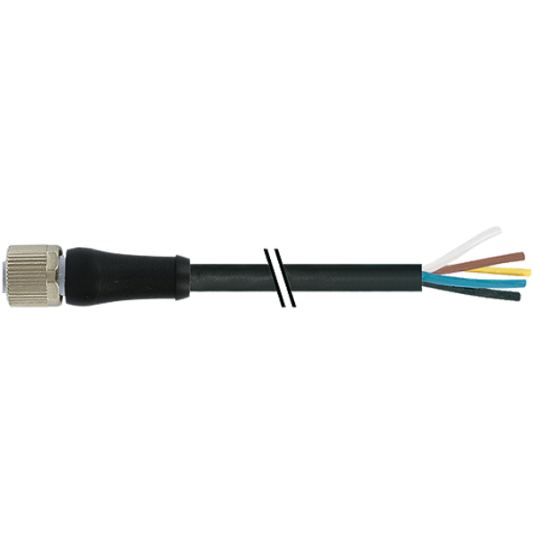 M12 Power female 0° L-cod. with cable PUR 5x2.5 bk UL/CSA+drag ch. 20m image 1