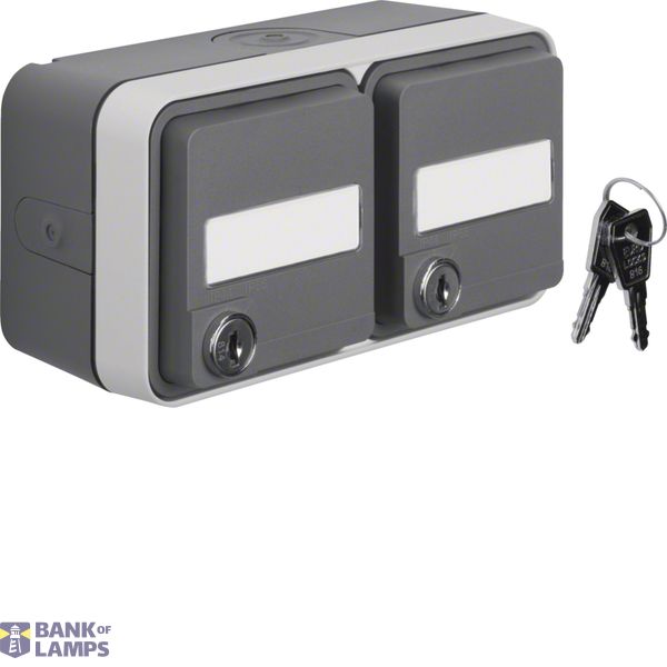 WCD key lock 2-way with housing, W.1, grey image 1