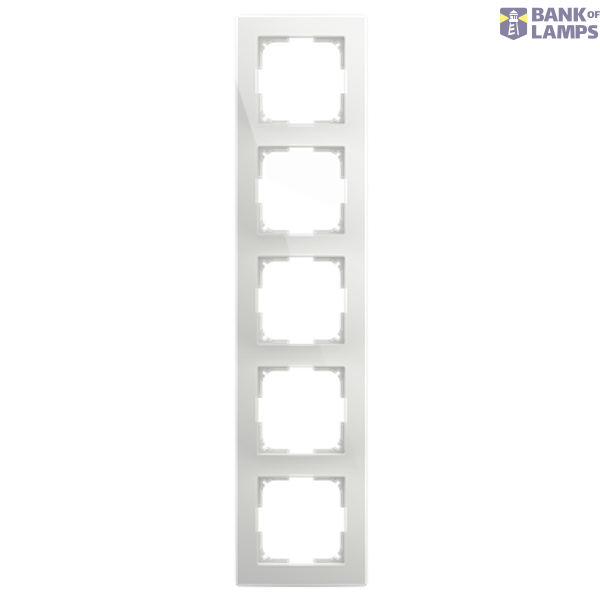 Cover Frame Basic55 5-Gang White image 1