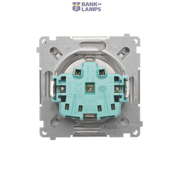 Socket outlet with earthing and shutters, module, 16A, quick connection, white matt image 1