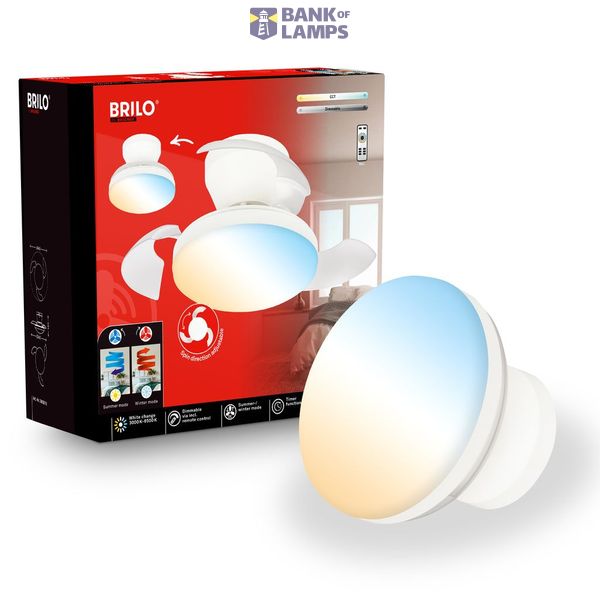 CCT ceiling light with fan, white image 1