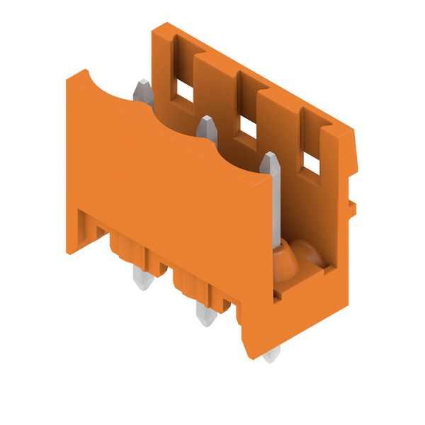 PCB plug-in connector, male header, open side, THT solder connection, 5.08 mm, Number of poles: 3, 180°, Solder pin length (l): 3.2 mm, tinned, orange, Box image 2
