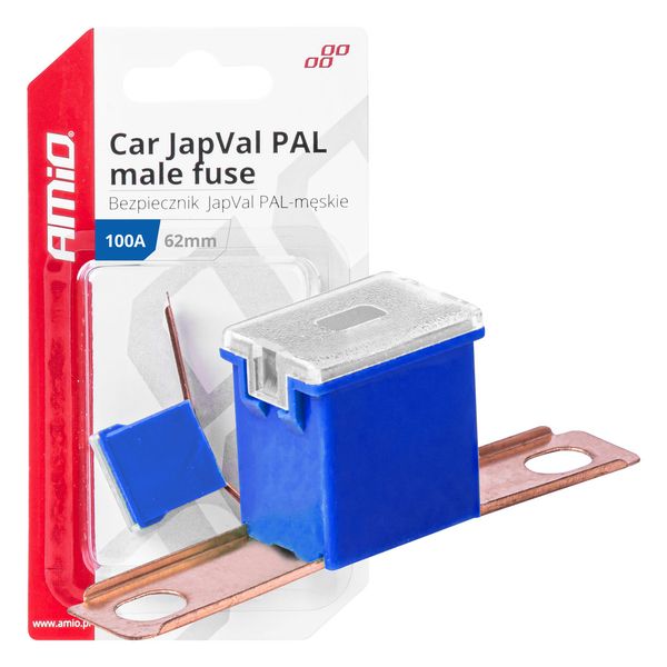 Car JapVal PAL male fuses 62mm 100A AMIO-03433 image 1