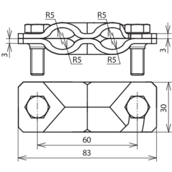 SVP clamp St/tZn f. Rd 8-10/8-10mm - Rd 8-10/Fl 30mm-Fl 30/30mm w/o in image 2
