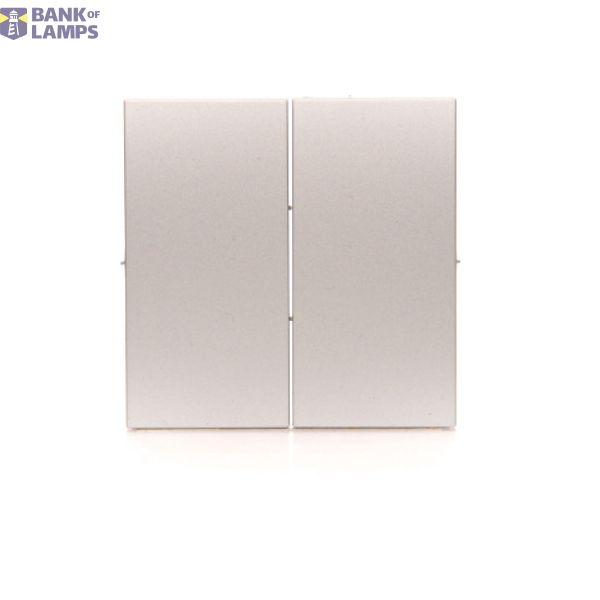 Double button for switches and push buttons, Silver matt, metalic image 1
