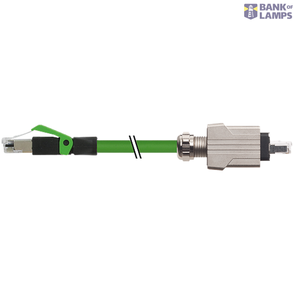 RJ45 Push Pull male 0°/ RJ45 male 0° shielded AIDA PUR 1x4xAWG22 shiel image 1