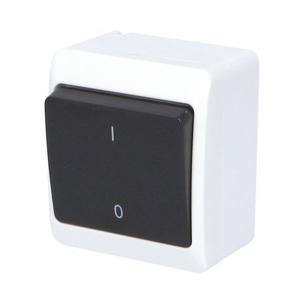 GALATEA Two-pole switch No. 2 10A 230V on plaster IP44 black image 2