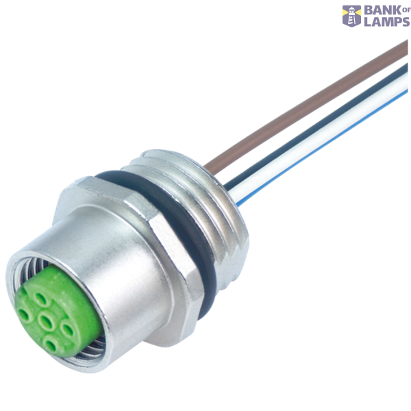 M12 female recept. A-cod. front TPE-wires 12x0.25 1.5m image 1