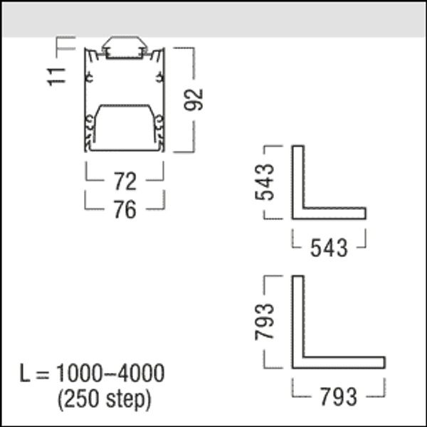 SLN2-C CL MSC L793 BK - Corner channel for LED light line image 4