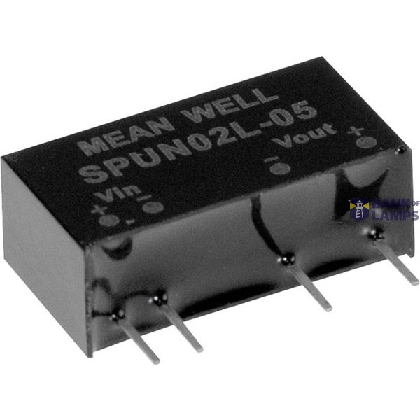 SPUN02N-15 DC/DC Converter 24:15V 134mA 2W, MEAN WELL image 1