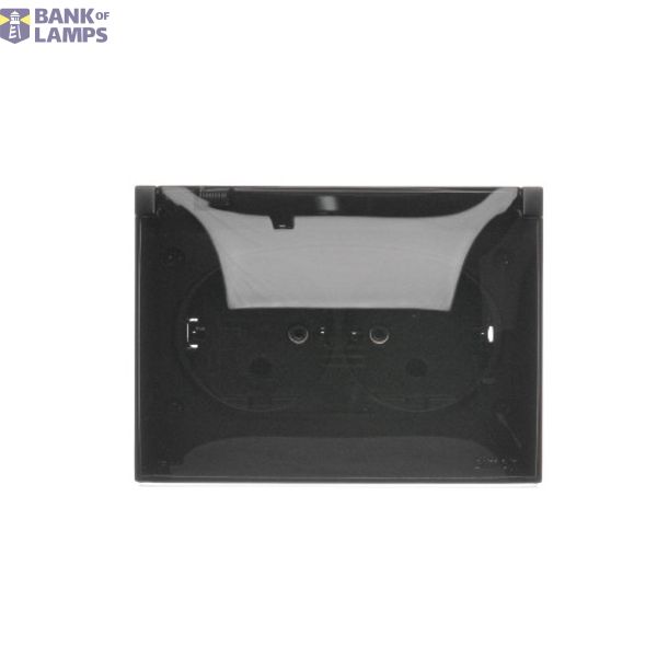 Double compact socket outlet with SCHUKO earthing - in IP44 version - transparent flap, 16A, Screw, black matt image 1