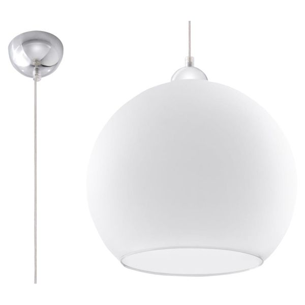 HANGING LAMP BALL WHITE E27 1X60W IP20 image 1