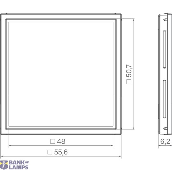 Spacer ring for central plate/piece 50 x 50 mm, A.x/C.x titanium image 2