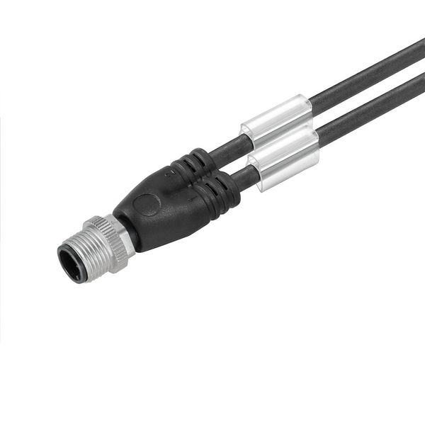 Sensor/actuator line, One end without connector, M12, Number of poles : 3, 5 m, Twin cabling, pin, straight, Shielded: No, LED: No, Sheath material: PUR, Halogen: No image 1
