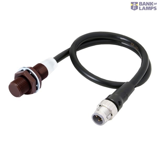 Proximity sensor, inductive, fluororesin coating (base material: SUS 303), M12, shielded, 3 mm, DC, 2-wire, polarity, NO, M12 pigtail Smartclick connector, 0.3 m E2EW0786M image 1