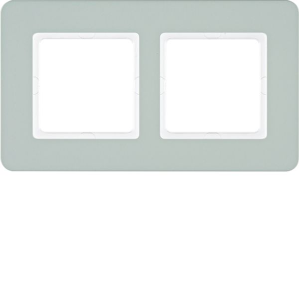 Frame, 2-fold, Berker Q.7, basalt green, mat image 1