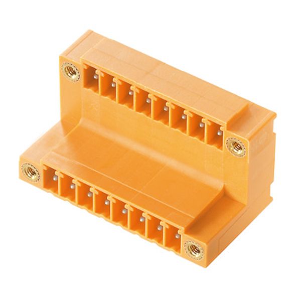 PCB plug-in connector, male header, Flange, THT solder connection, 3.81 mm, Number of poles: 30, 90°, Solder pin length (l): 3.2 mm, tinned, orange, Box image 2