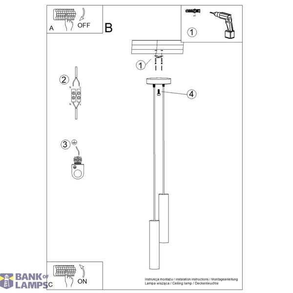 Pendant lamp LAGOS 2P black image 6