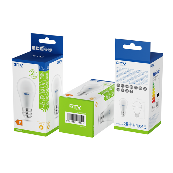 LED Bulb E27, A60, 8 W, 720 lm, 3000K, AC175-250V, 180° image 3