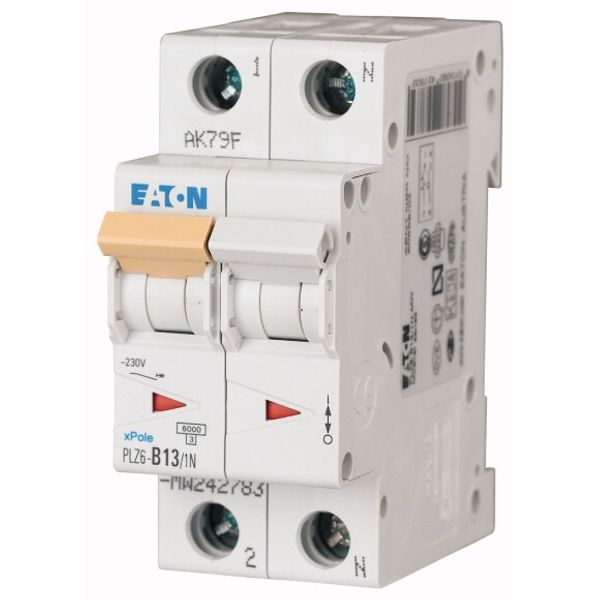 Miniature circuit breaker (MCB), 13 A, 1p+N, characteristic: B image 1