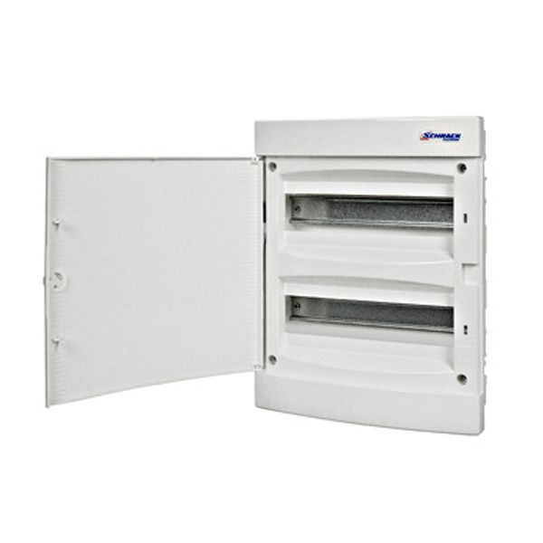 Flush-mounted enclosure 2-rows, 24MW, for partition wall image 1