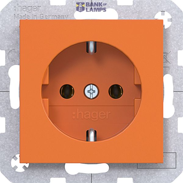 SCHUKO wall socket, plug-in type, A.x/C.x, orange image 1