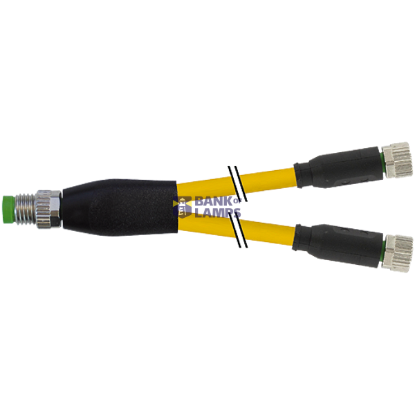 Y-Distributor M8 male / M8 female 0° A-cod. PVC 4x0.25 ye UL/CSA 3m image 2