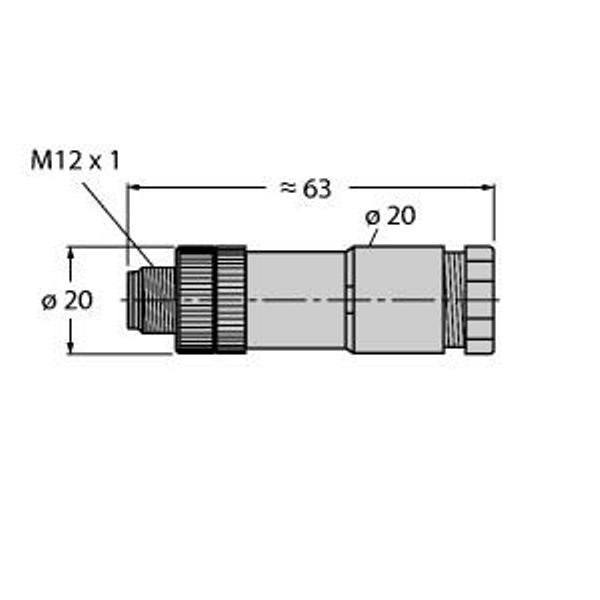 Field-Wireable Connector Male Connector M12 × 1, Straight   DBS8141-0 image 2