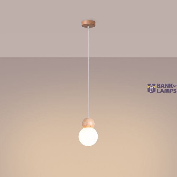 Pendant lamp PEKKA 1 white/natural wood image 9