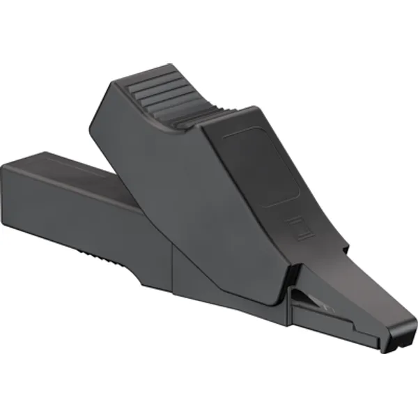 Alligator clip, black, max. 6 mm, L 53.5 mm, CAT III, socket 2 mm, 65.9188-21 image 1