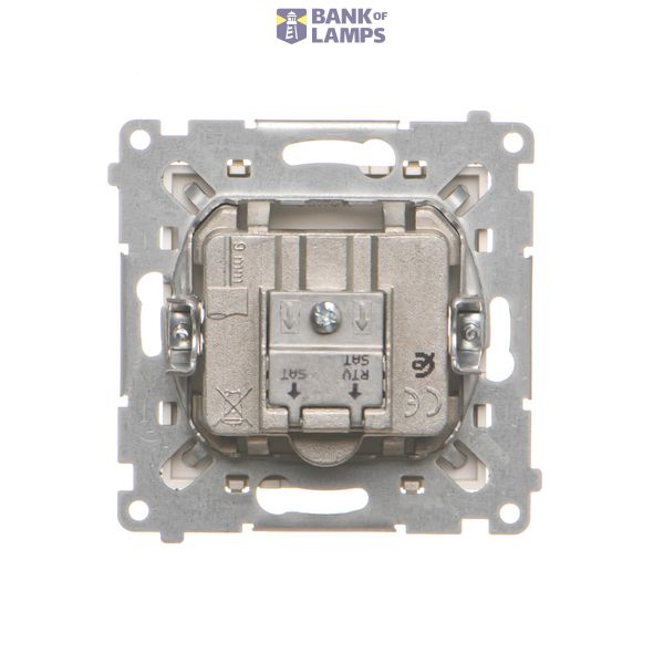 Cover for double socket with earthing - for Premium frames, cream white/electro white image 1