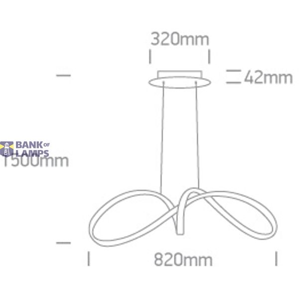 BRASS PENDANT LED 36W WW IP20 230V image 2