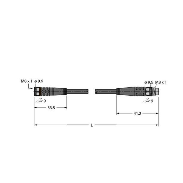 Actuator and Sensor Cable, PVC Extension Cable   PKG4M-0.3-PSG4M/TEY image 1