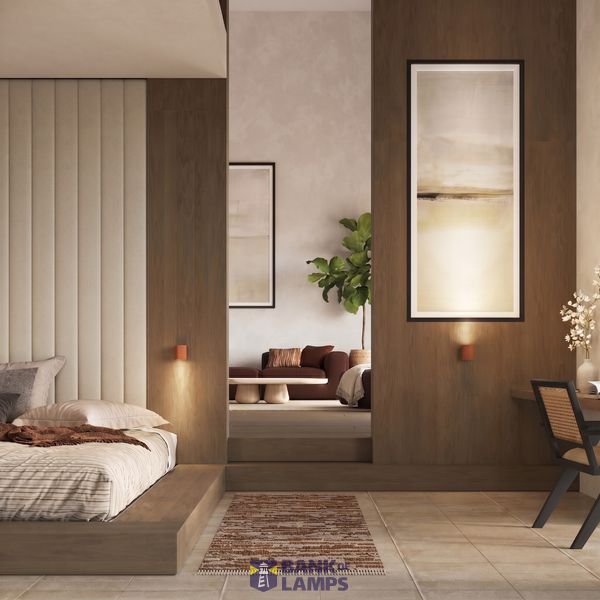 CARBON RED OCHRE WALL LAMP, DOWNWARD LIGHT, DECORATIVE GU10 LAMPSHADE image 5