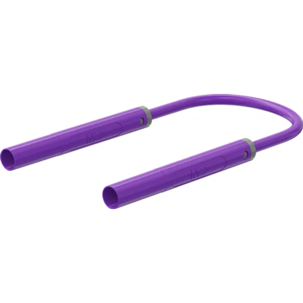 Safety measuring lead with (4 mm lamella plug, straight) to (4 mm lamella plug, straight), 0.5 m, purple, PVC, 2.5 mm², CAT II, 66.1055-05026 image 1