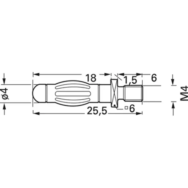 4 mm panel plug, screw connection, 0.5 mm², mounting Ø 4 mm, 22.1086 image 1
