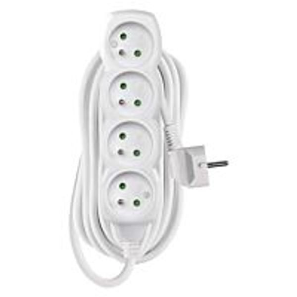 EMOS Extension cord 7m 4-socket white PVC 1.5mm2 image 1