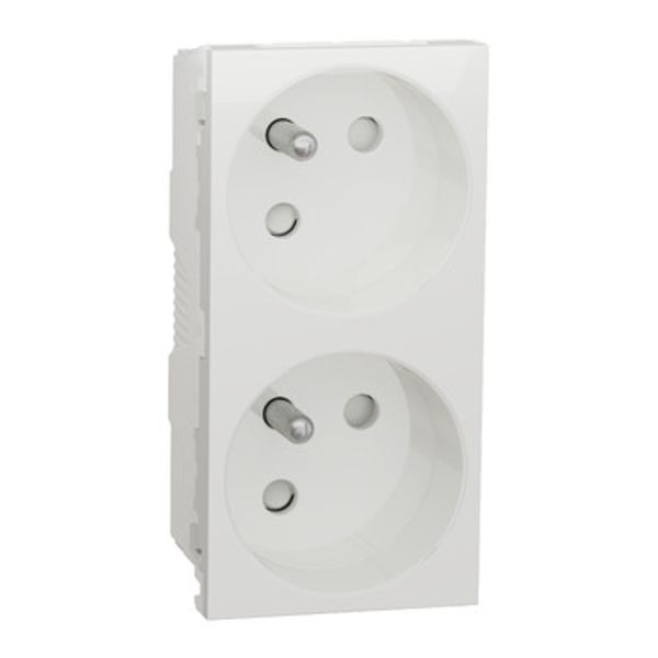 2xFrench socket 45є 2P+E screwless image 2