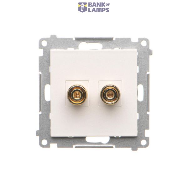 Loudspeaker socket, module, white matt image 1
