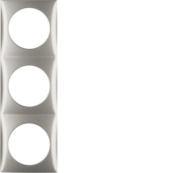 Integro Flow Frame, 3-Gang Stainless Steel Lacquered image 1