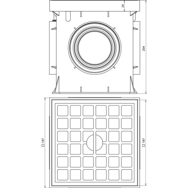 UF test joint box, plastic, 197x197x204mm without test joint image 2