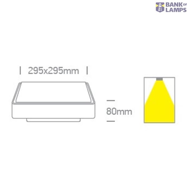 GREY LED PLAFO 16W WW IP65 EMERGENCY 3hrs 230V image 2