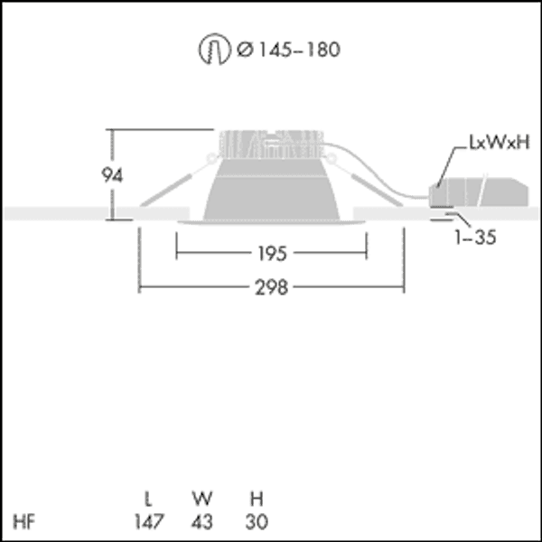 CETUS3 M 2000-830 HF RWH - LED Downlight image 3