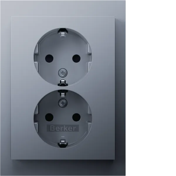 K.1/K.5 - Schuko x2 monob.obtr, alum lac image 1