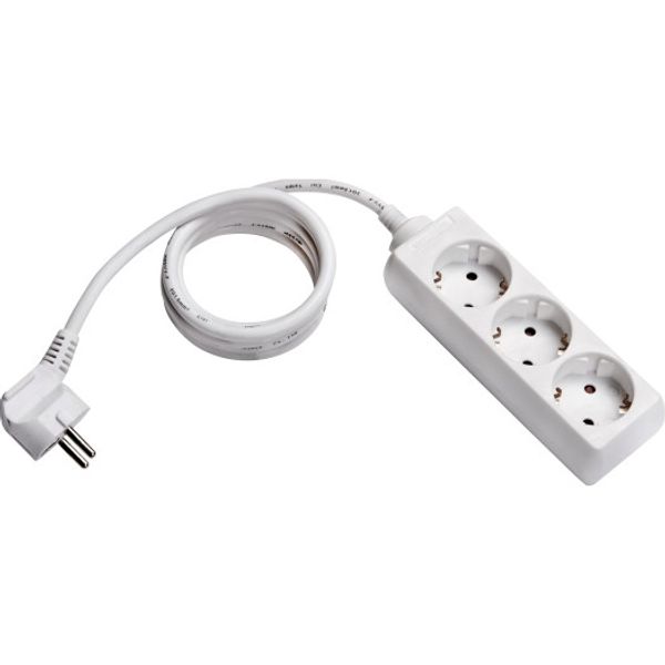 Power strip 3-way with 1.4m cable, white image 1
